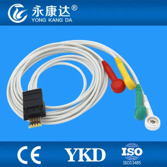 

2pcs/lot Compatible Schiller MT-101 Holter ECG cable, 4leads, IEC ,Snap free shipping