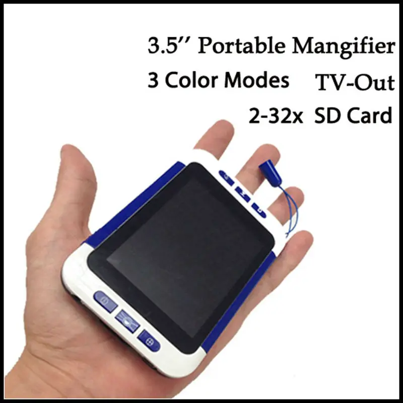 Portable 2 32x Digital Magnifier Low Vision Electronic Visual Aids Video Microscope USB SD Card