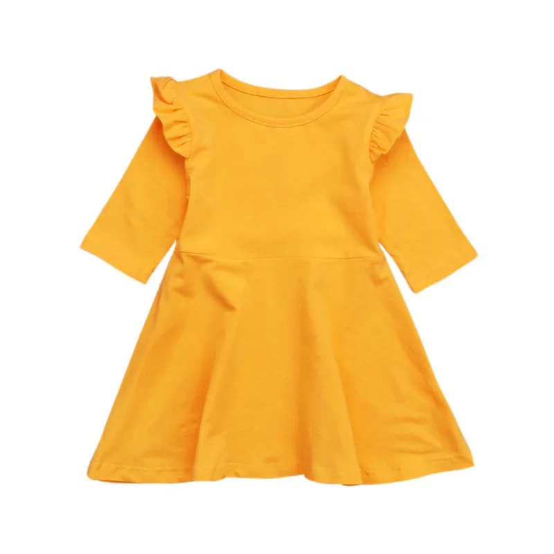 2-6T Kids Girls Dress Candy Color Long Sleeve Spring Autumn Toddler Clothing Children Princess Dresses 2-6T Kids Girls Dress Candy Color Long Sleeve Spring Autumn Toddler Clothing Children Princess Dresses