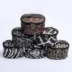 PACGOTH/Винтажные косметички с леопардовым принтом для женщин из искусственной кожи с застежкой-молнией, футляр для макияжа с ручкой, дорожные