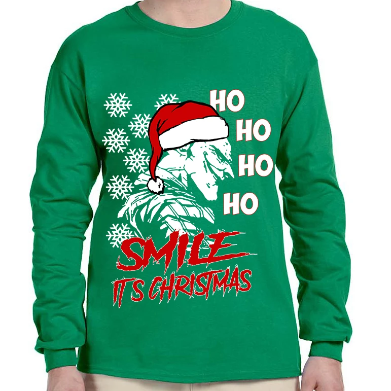 Men's Long Sleeve Christmas Joker Smile Its Christmas Ugly Gift