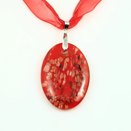 

oval glitter murano lampwork glass venetian necklaces pendants murano glass cross pendant Cheap fashion jewelry
