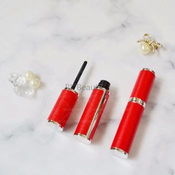 

100pcs Empty Red Eyeliner Tube, Plastic DIY Cosmetic Eyelash Glue Refillable Bottle, Eyeliner Growth Liquid Tube