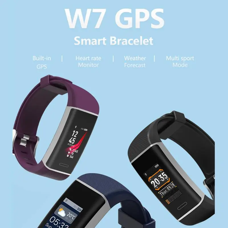 

Curved Screen Smart Bracelet Support Independent GPS Motion Tracker Speed Allocation Bluetooth Heart Rate Time Monitor Smartband