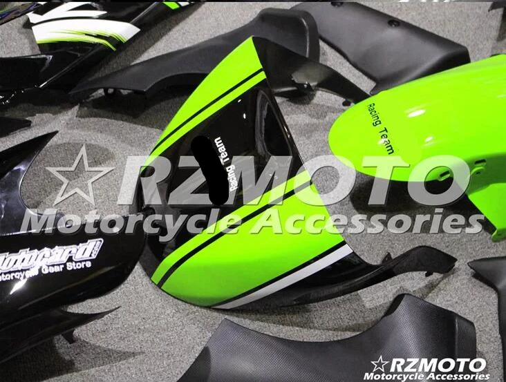 Мотоциклетный обтекатель abs комплект для Kawasaki Ninja ZX6R 636 2005 2006 корпусные детали плесень черный зеленый ACEKITS Магазин № 0052