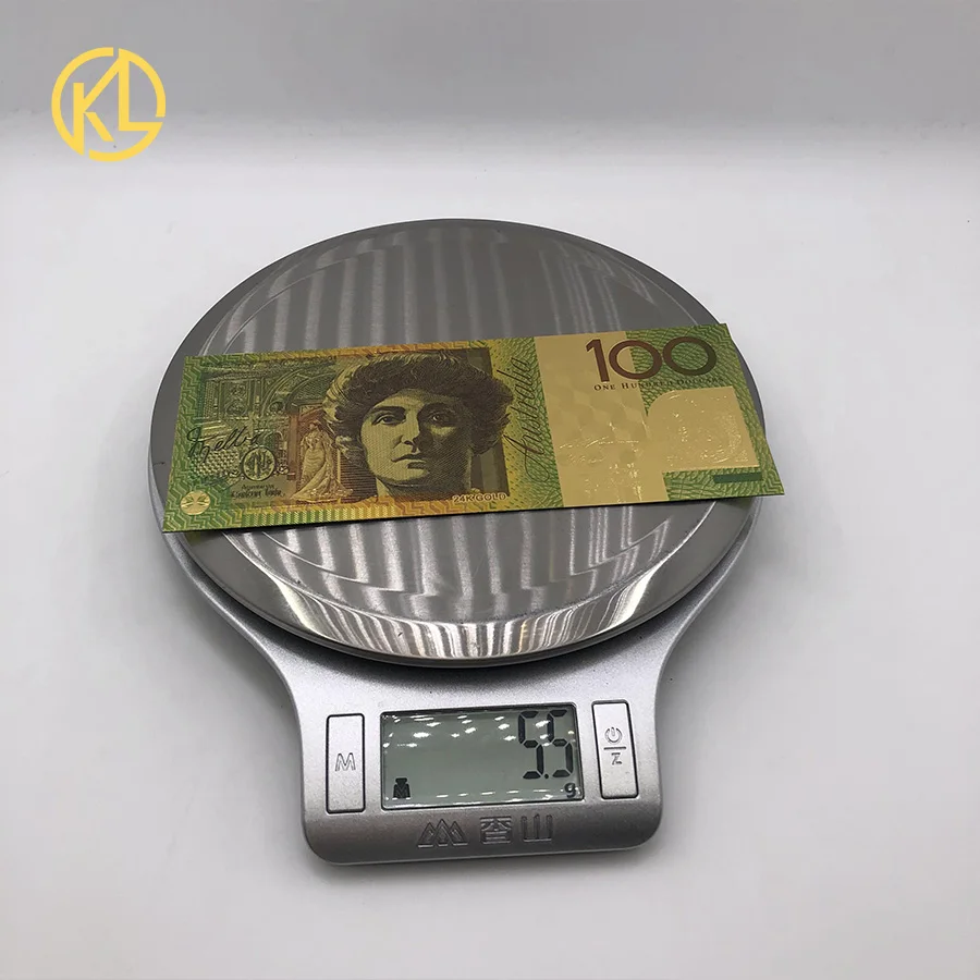 Австралия 10 долларов Золотая банкнота покрытая красочными AUD 100 50 20 10 5 долларов Золотая фольга коллекция банкнот