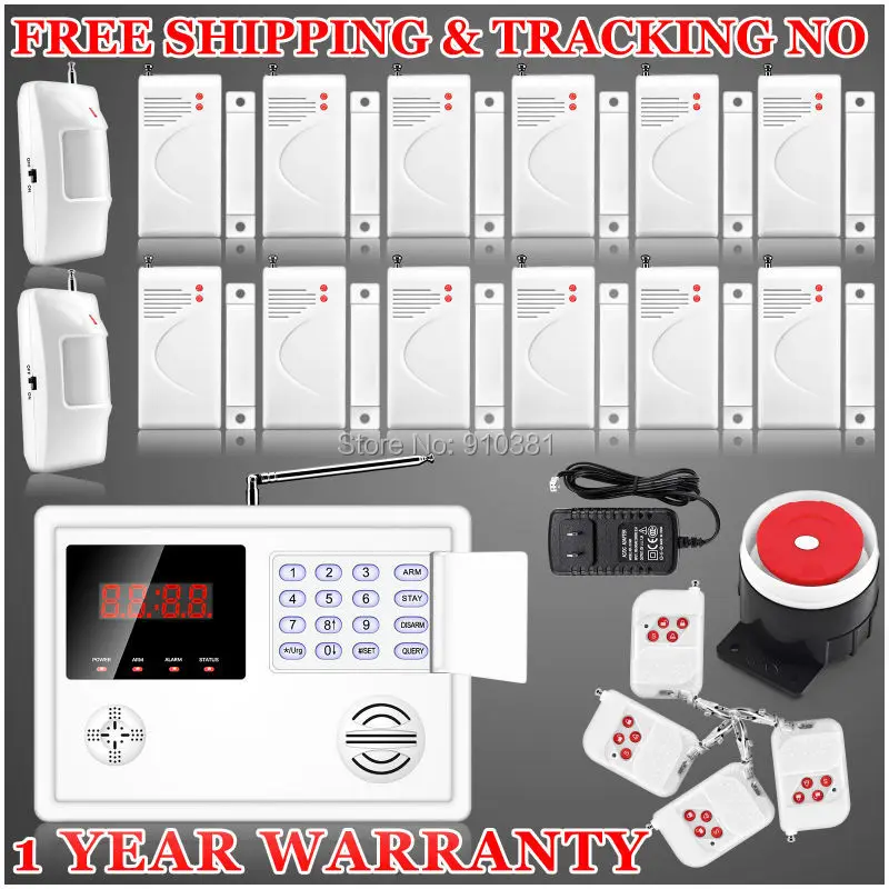 

New Autodial Remote Control Arm/Disarm 120 Wireless zones PSTN SMS Call Home Secure Burglar Voice Alarma With Display Screen