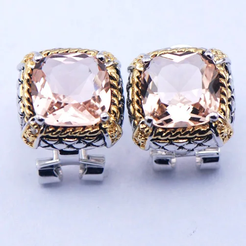 

New Morganite Woman 925 Sterling Silver Crystal Earrings TE393