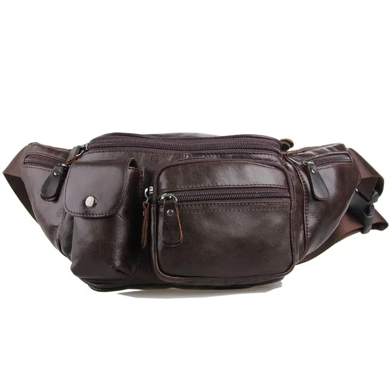 

Men's Genuine Leather Fanny Pack Waist Bag Travel Phone Pouch Adjustable Belt Strap