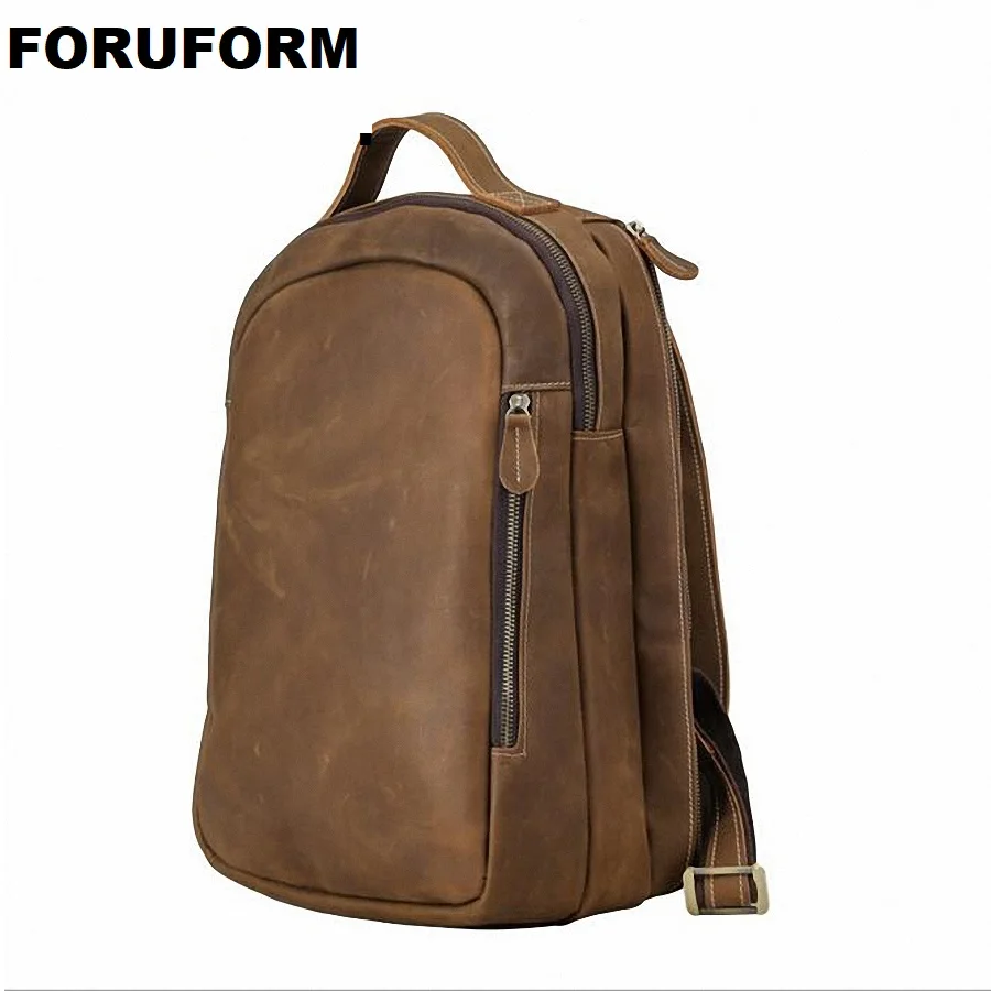 Quality Genuine Leather Men Backpackcrazy Horse Leather Backpack