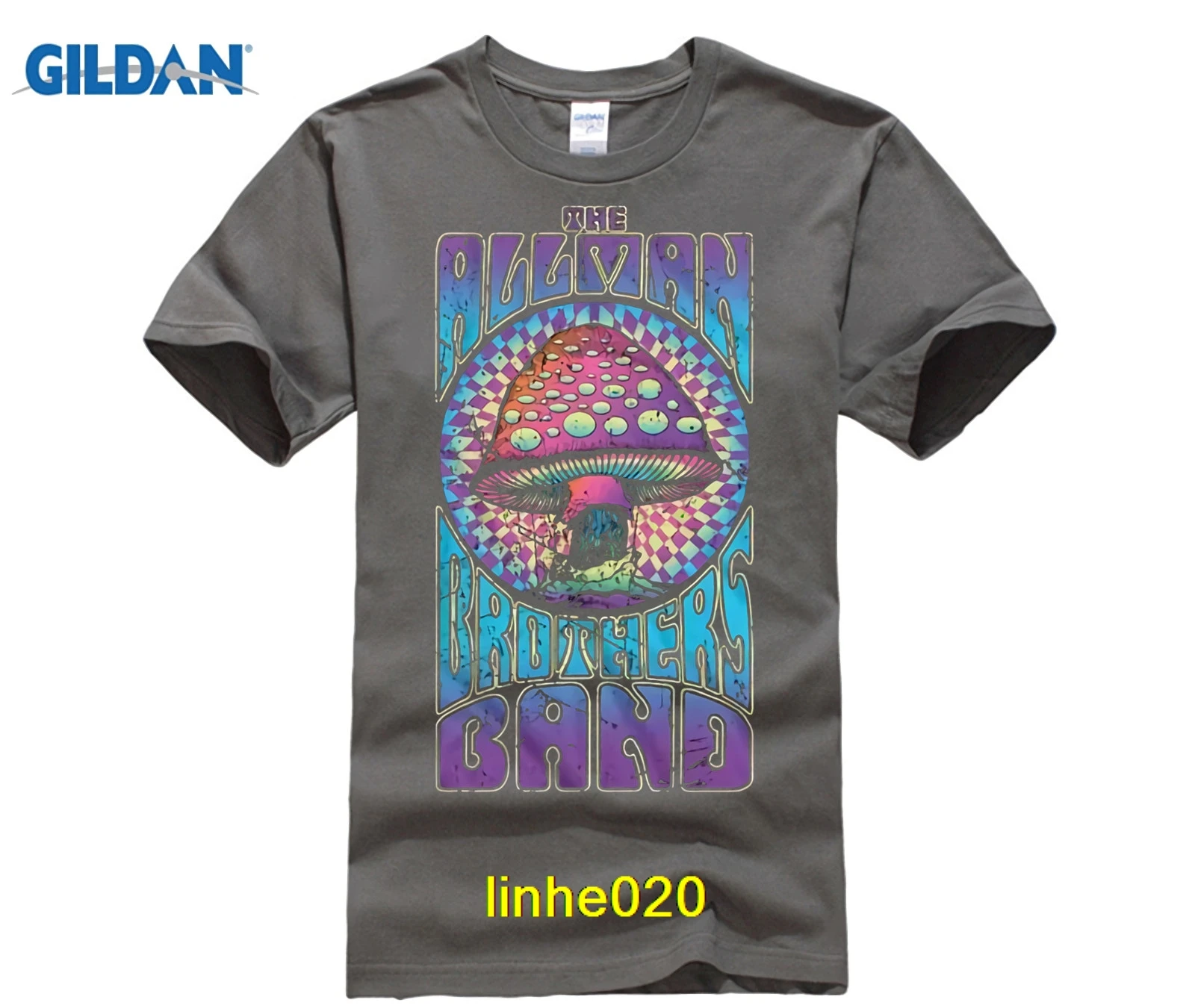 Возьмите ALLMAN Братья Группа Фиолетовый Shroom для мужчин футболка|Футболки| |