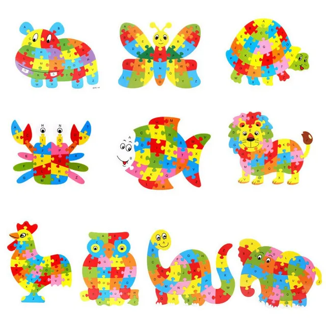 26 letters wooden puzzle toys children unisex early education children education cartoon