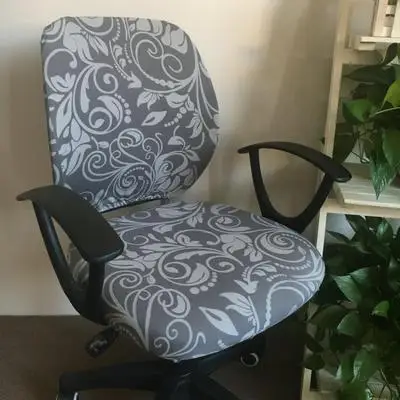Раздельный стиль Офисный Компьютерный Чехол для стула с модным принтом спандекс стрейч раздельный Чехол для стула легко моющийся съемный - Цвет: 1