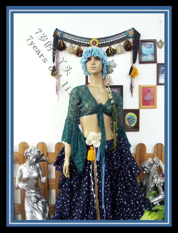 

Lace belly dance top flamenco dance top korea lace 5taper flare Blouse Top DI83-88
