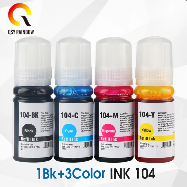 102 104 EcoTank Ink Bottles T102 T104 Refill Dye Ink For Epson EcoTank