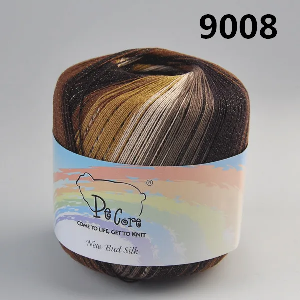 50 г/шар PE-948 импорт длиннокрашеное Золотое кружево хлопок вязание крючком нить для ручного вязания Радужная пряжа - Цвет: 9008