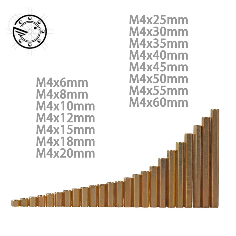 

Copper Dual M4 Nut Brass Female To PCB Hex Hexagon Pillar Spacer Standoff M4*(6/8/10/12/15/18/20/25/30/35/40/45/50/55/60) DT2