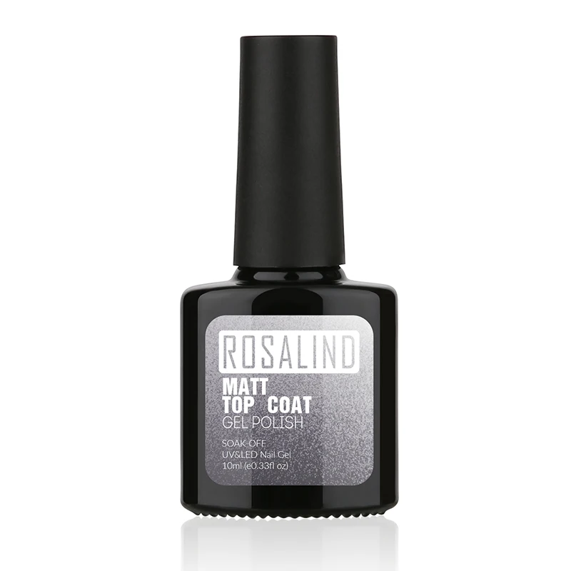 

ROSALIND Black Bottle 10ML Matt Top Coat Gel Nail Polish Nail Art Top For Gel Varnish UV LED Gel Soak-Off Long Lasting