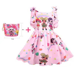 Платье-сюрприз для девочек праздничное платье принцессы для маленьких девочек летнее платье детское платье без рукавов для девочек