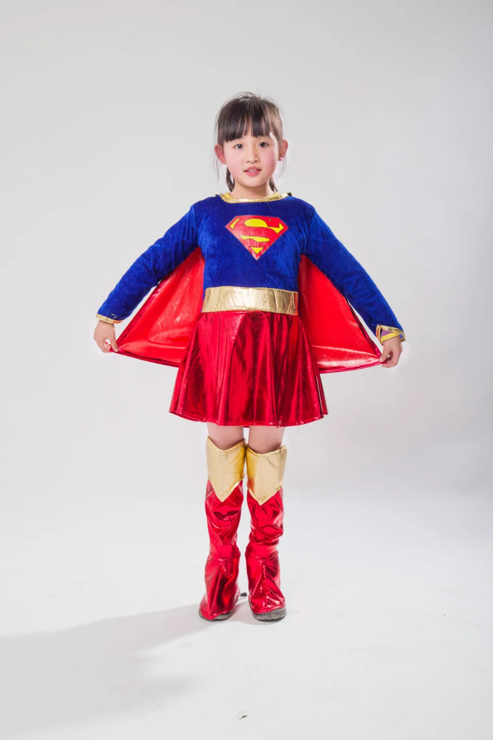 Костюм, детский сексуальный костюм Супергерл для девочек, маскарадный костюм Супермена На Хэллоуин, Детский костюм Пурима, праздничное платье