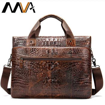 Картинка MVA сумка для мужчин пояса из натуральной кожи Портфели мужской ноутбук сумки для Мужская, из бычьей кожи мужчин's Crossbody крокодил узор 5555