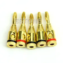 2019 8pcs 4mm Musical Speaker Cable Wire Screw Banana Plug Connector Gold plated new 20pcs 2mm pin speaker banana plugs gold plated wire cable connector for audio hifi musical speaker adapter kit