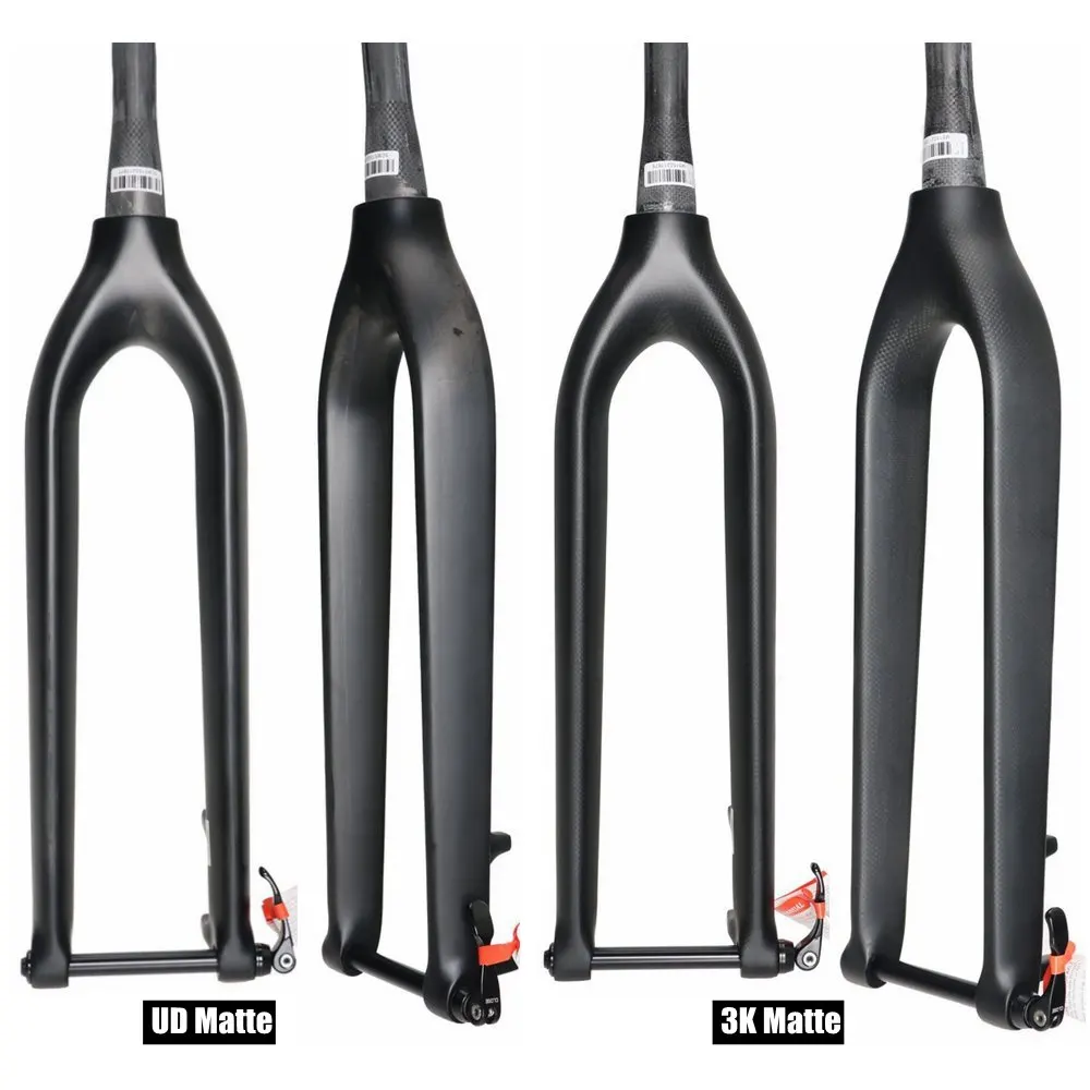 

Matte 3K/UD Carbon Fiber Bicycle Fork 29 ER Mountain Bike Fork Tapered Top 1 1/8'', Down 1 1/2'' With Thru Axle Shafter 15mm