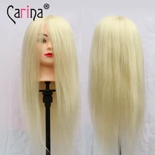 1Pc 90% Real Human Hair Hairdressing Training Head With Clamp Salon Mannequin Head For Hair Styling Mannequins