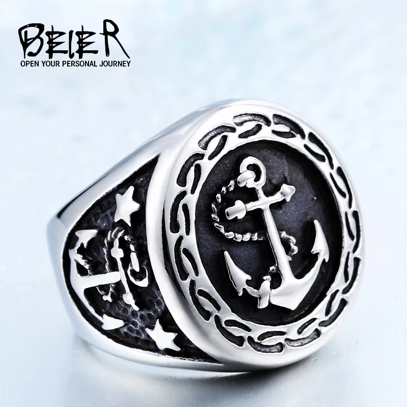 BEIER Top Quality Stainless Steel Punk Vintage Fashion Movie Biker Ring For Man`s Jewelry drop shipping free shipping BR8-530