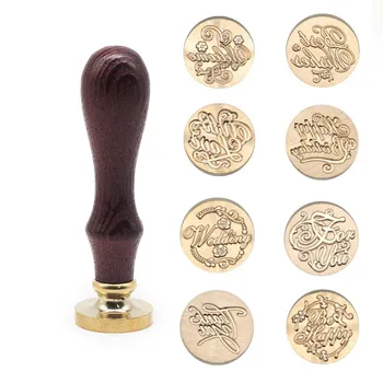 

Fashion custom greetings wax seal, high quality wedding invitation seal, personalized retro wood wax stamp