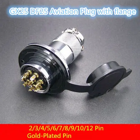 

1PCS AP028 GX25 2/3/4/5/6/7/8Pin Male& Female DF25 Wire Cable Panel Connector with flange Aviation Plug Circular Socket Plug M25