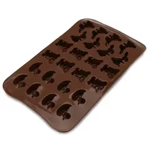 24-Cavity 3D Mini Duck Bear Rabbit Animal Shaped Silicone Cake Fondant DIY Mold Candy Pudding Chocolate Mould Ice Cute Tray 15 cavity silicone drink ice cube pudding jelly cake chocolate mold mould tray set of 2 460001