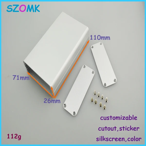 

4 pieces, extrusion aluminum tool box 26*71*110mm1.02*2.80*4.33inch aluminum enclosure anodizing, electronics 2015 new