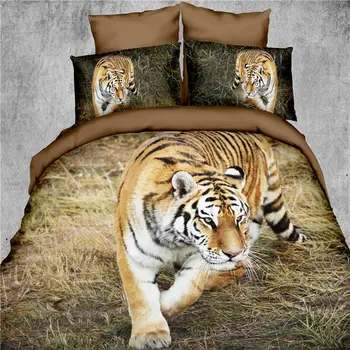 

Factory Sale 3D "Powerful Tiger" 4pcs Bedding Sets King Or Queen