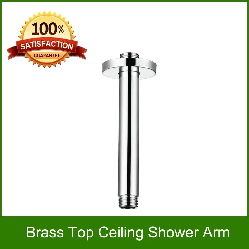 High quality Silver Color Straight Round Top Ceiling Shower Wall Arm With Flange For Shower Head