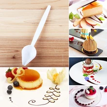 FDA высокое качество 1 шт. пластиковая маленькая шоколадная ложка для декора приспособления для выпечки тортов жаропрочная посуда шоколадный инструмент