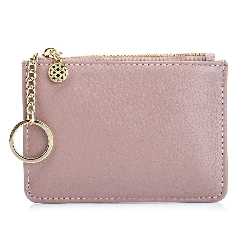 

Fashion Mini Coin Purse Card Holder Genuine Cow Leather Change Pocket Wallets Money Bag Pouch Card Case Organizer for Keys Coins