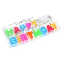 Высокое качество с днем рождения буквы светодиодные полосы светящиеся для дня рождения украшения комнаты светодио дный принадлежности