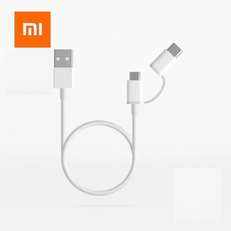 Оригинальный кабель Xiaomi 2 в 1 Micro USB Type C для быстрой зарядки и синхронизации данных