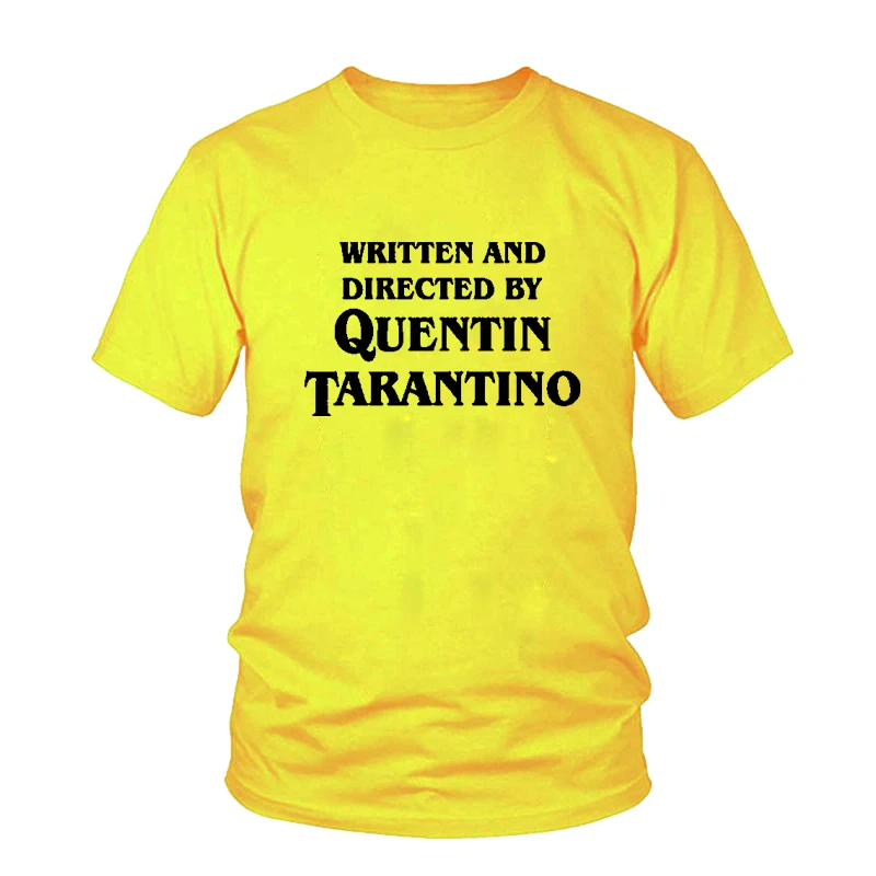 Футболка с надписью и Quentin Tarantino Повседневная футболка круглым вырезом высокое