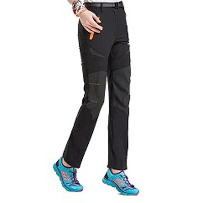 Мужские и женские летние быстросохнущие дышащие походные уличные штаны Спортивная брендовая одежда треккинг флисовая куртка Мужские и женские брюки MA037 - Цвет: Women Black