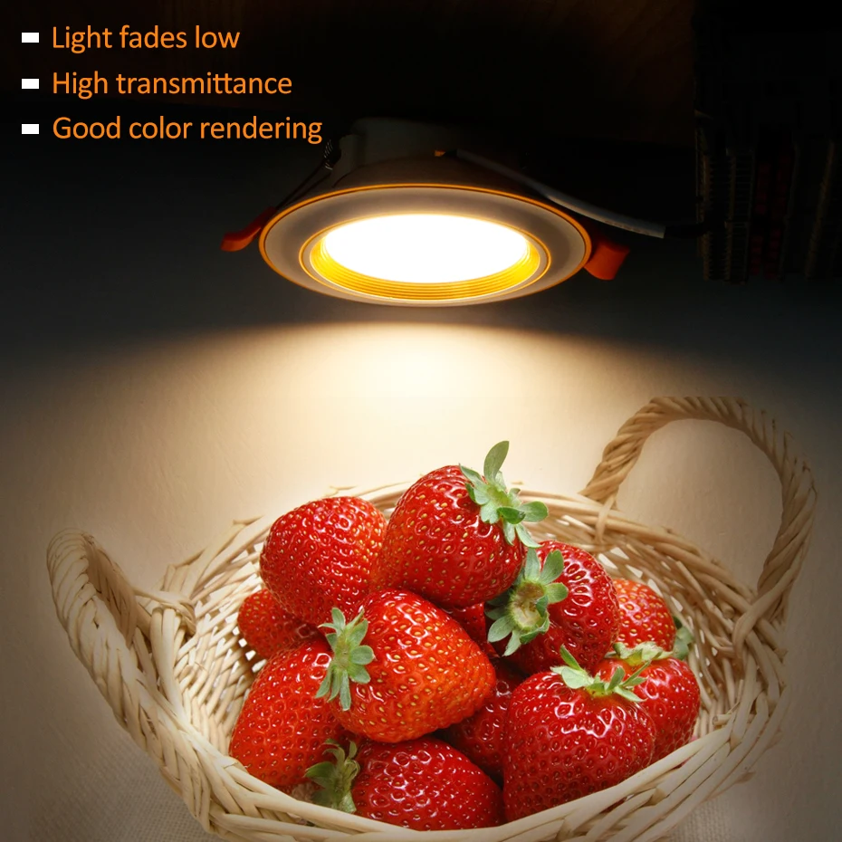 Светодиодный светильник 3 Вт, 5 Вт, 9 Вт, 12 Вт, 20 Вт, Круглый встраиваемый светильник, точечный светодиодный светильник, AC 220 В, 230 В, потолочный светильник, внутренний Светодиодный точечный светильник для кухни