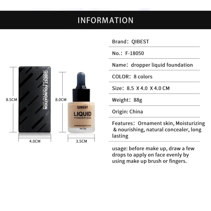 1PC Face Makeup Base Liquid Foundation Cream Concealer Foundation Primer Easy to Wear Oil Control Long Lasting