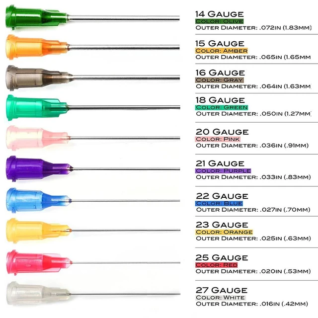 Syringe Dispensing Needles With Luer Lock  14g,15g,16g,18g,20g,21g,22g,23g,25g,27g,blunt Tip,1.5 Inch Length,  Non-sterile ,100pcs - Pipette - AliExpress