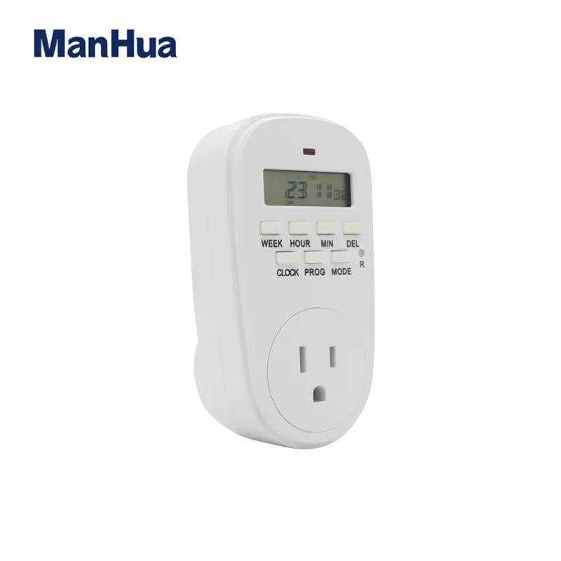 

ManHua 230V 16A 24 Hours Programmable Mini Digital Timer Switch GET02-GR Socket Timer Switch Tijdschakelaar