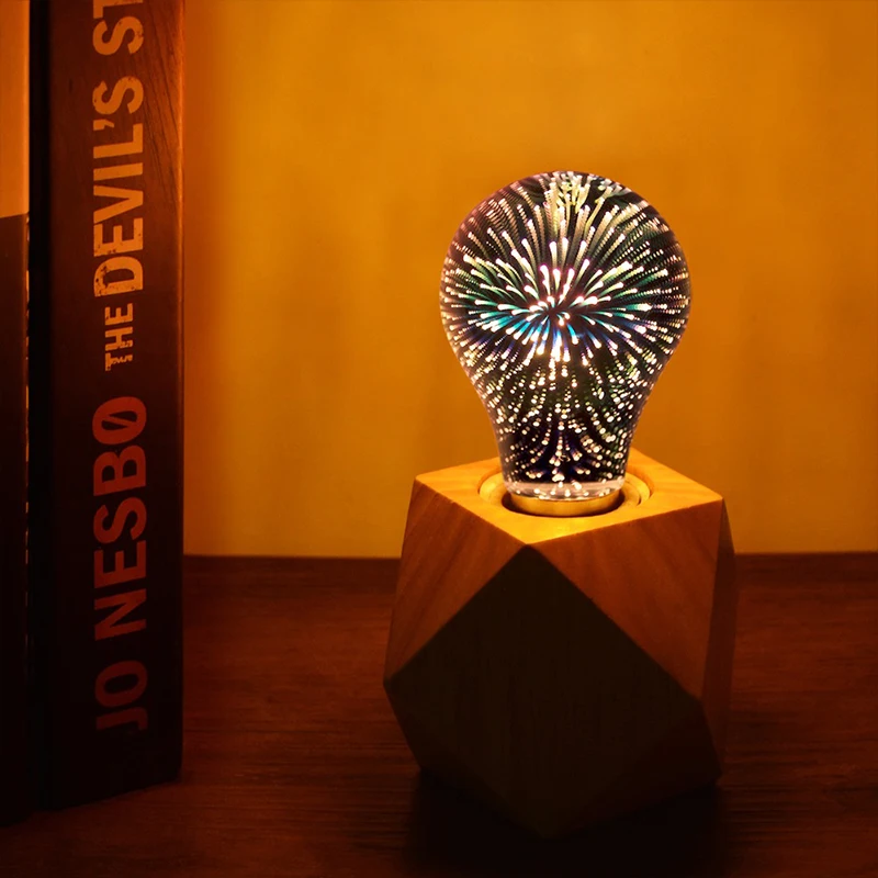 

3D Led Bulb Ball/Heart/Star E27 Fireworks Light Retro Fireworks Bulb Edison Night Light Colorful LED Lamp Christmas Home Decor