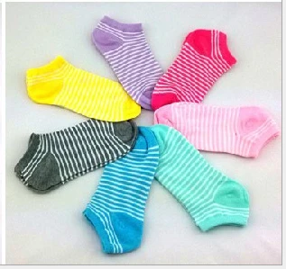 Женские носки 10 пар/лот короткие женские укороченные носки для женщин Женские однотонные белые черные хлопковые носки женские носки-лодочки Новые - Цвет: Stripe Mixed