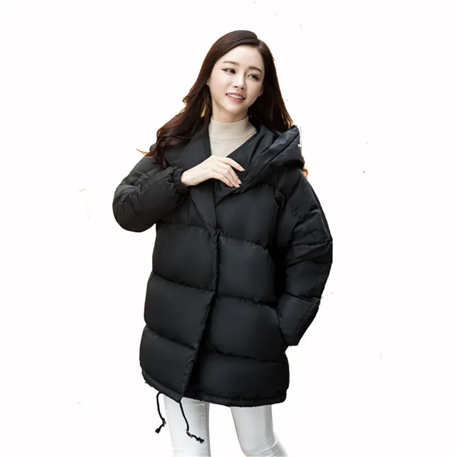 2018 Winter Women Big fur collar Down cotton Jacket Hooded