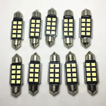 10 шт. гирлянда 31 мм 36 мм 39 мм 41 мм CANbus C5W светодиодный без ошибок 5630 5730 8 светодиодный smd интерьерные лампы для чтения белого и голубого цвета купольные лампы