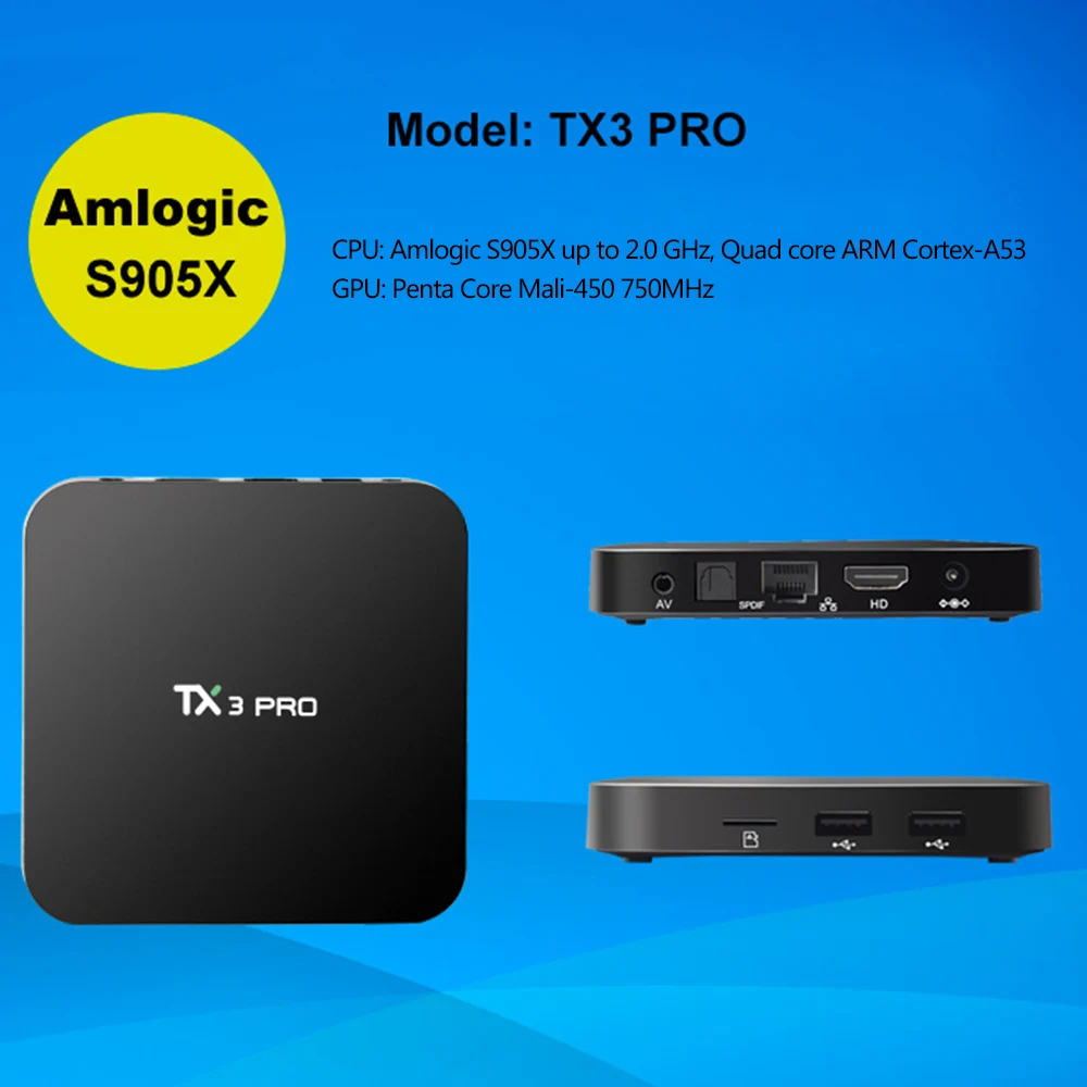 10 шт./лот dhl express free TX3 PRO 1G/8G Android 6,0 tv box Quad core s905x H.265 2,4G wifi медиаплеер